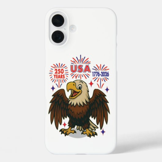 Bald Eagle with Fireworks- USA 250年1776-2026 Case-Mate iPhoneケース (裏面)