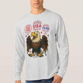 Bald Eagle with Fireworks- USA 250年1776-2026 Tシャツ