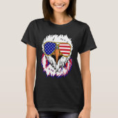 Bald Eagle with Mullet 4th of July American Flag Tシャツ (正面)