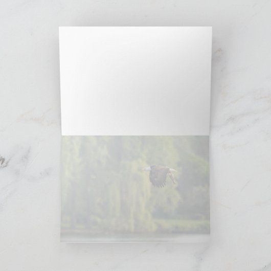 Bald Eagle with Salmon Pacific Northwest Blank Hol シーズンカード (内部)