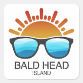 Bald Head Island North Carolina Sunglasses スクエアシール (正面)