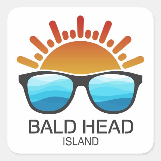 Bald Head Island North Carolina Sunglasses スクエアシール (正面)