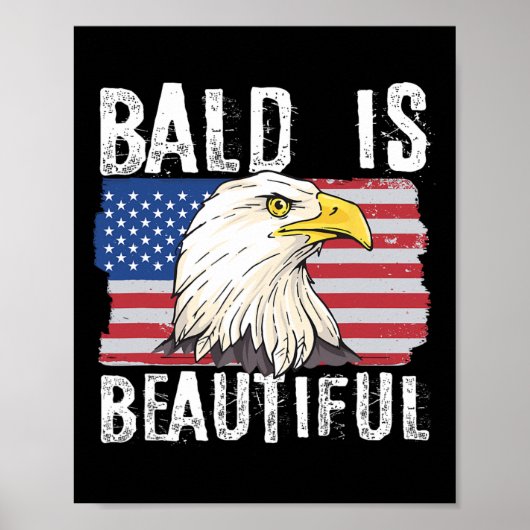 Bald Is Beautiful アメリカ独立記念日 バルーン ポスター (正面)