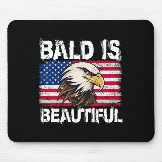 Bald Is Beautiful アメリカ独立記念日 バルーン マウスパッド (正面)