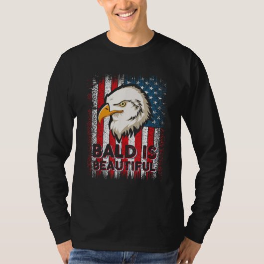 Bald Is Beautiful 4th of July Independence Day Tシャツ (正面)