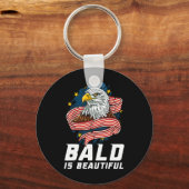 Bald Is Beautiful 7月4日 愛国ワシ アメリカ キーホルダー (正面)