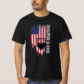 Bald Is Beautiful American Flag Man T-Shirt Tシャツ (正面)