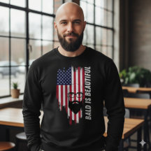 ​Bald Is Beautiful American Flag T-Shirt