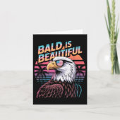 Bald Is Beautiful Eagle Funny 4th Of July カード (正面)
