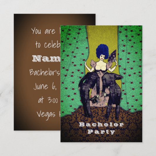 Bald Men – 学士招待状/ RSVP 招待状 (正面/裏面)