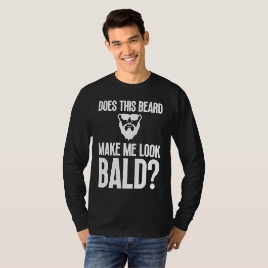 Bald Men Beard Man Hair Loss Balding Dad Baldness  Tシャツ (正面フル)