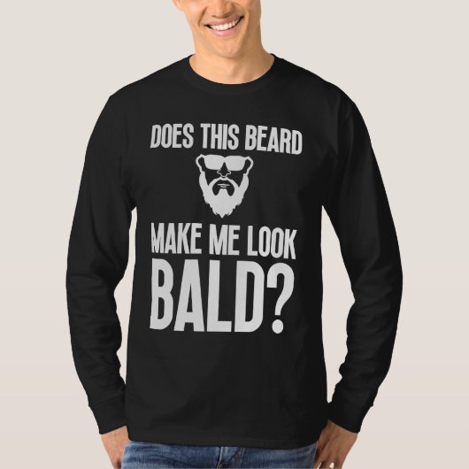 Bald Men Beard Man Hair Loss Balding Dad Baldness  Tシャツ (正面)