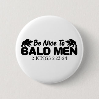 Bald Men Christian Bible Verse 缶バッジ