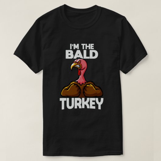  Bald Turkey ファミリー 感謝祭 Tシャツ (デザイン正面)