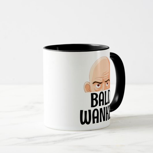  Bald wanker mug, Christmas Gift for someone bald マグカップ (正面右)