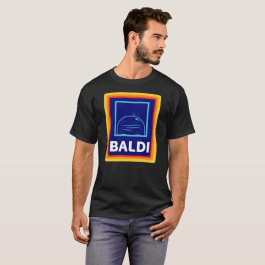 Baldi Bald head Aldi Logo Tシャツ (正面フル)