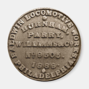 Baldwinのロコモーティブの建築者のプレート1888年 マグネット