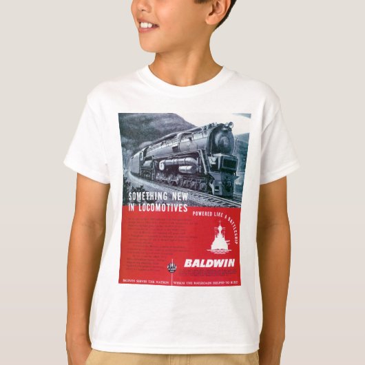 BaldwinのロコモーティブS-2蒸気機関車 Tシャツ (正面)