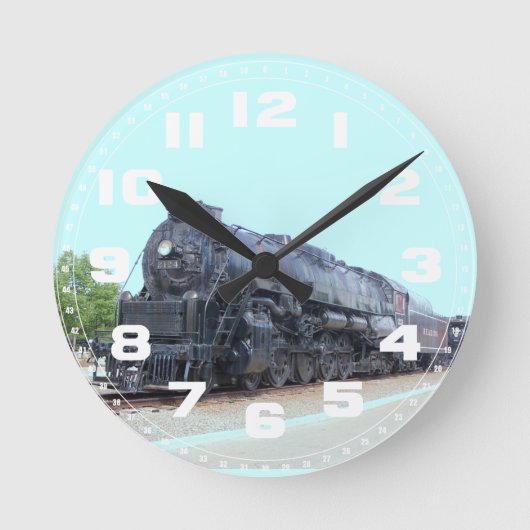 Baldwin-の読書鉄道機関車2124 ラウンド壁時計 (正面)