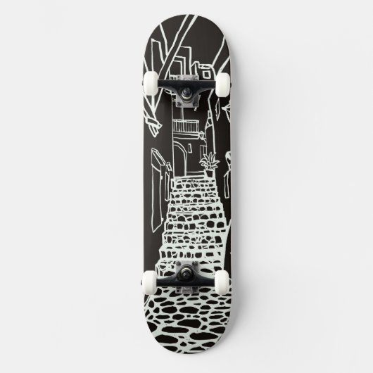 Balearic Islands Line Art Skate Deck スケートボード (正面)