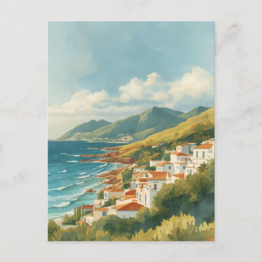 Balearic Islands Vintage French Riviera Travel シーズンポストカード (正面)