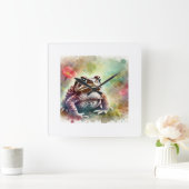 Balearic toad 060824AREF133 - Watercolor スクエア壁時計 (ホーム)