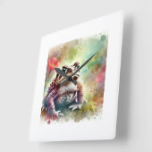 Balearic toad 060824AREF133 - Watercolor スクエア壁時計 (傾斜)