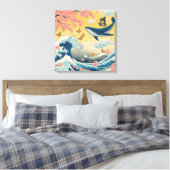 Baleia Celestial entre Cerejeiras – Arte IA キャンバスプリント (インサイチュ (寝室))