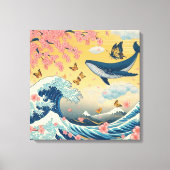 Baleia Celestial entre Cerejeiras – Arte IA キャンバスプリント (正面)