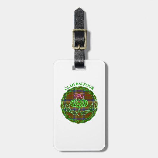 Balfour Scottish Tartan Celtic Thistle ラゲッジタグ (正面縦)