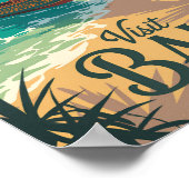 Bali Indonesia Illustration Travel Art Vintage ポスター (角)