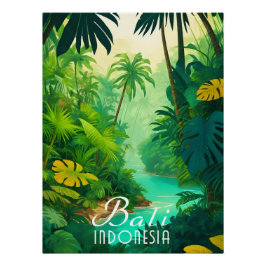 Bali Indonesia Jungle Travel Poster ポスター