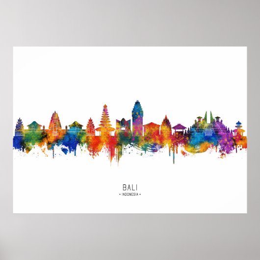 Bali Indonesia Skyline ポスター (正面)