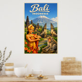 Bali Indonesia - Vintage Travel Poster ポスター (キッチン)