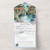 Bali Indonesia Wedding オールインワン招待状 (内側)