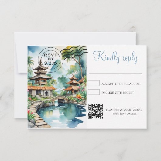 Bali Indonesia Wedding 出欠カード (正面)