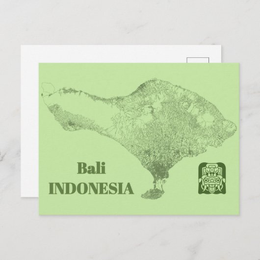 Bali Map ポストカード (正面/裏面)