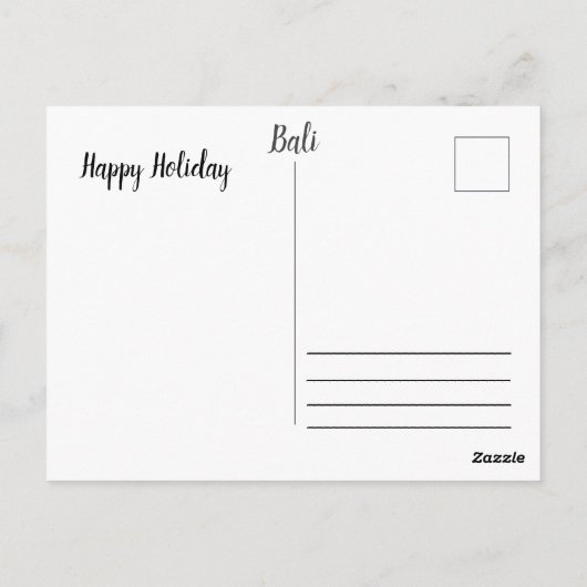 Bali vacation postcard ポストカード (裏面)