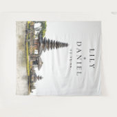 Bali Wedding Photo Backdrop タペストリー (正面(横))