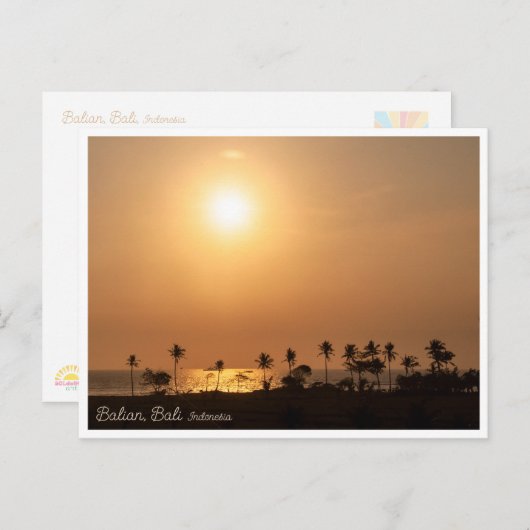 Balian Palm Beach Sunset Postcard シーズンポストカード (正面/裏面)