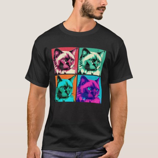 Balinese Cat Pop Illustration Colorful Animal 1 Tシャツ (正面)