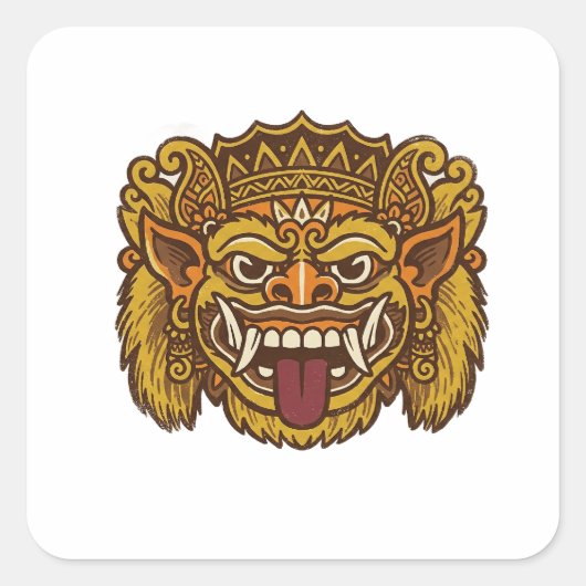 Balinese Cultural Barong  スクエアシール (正面)