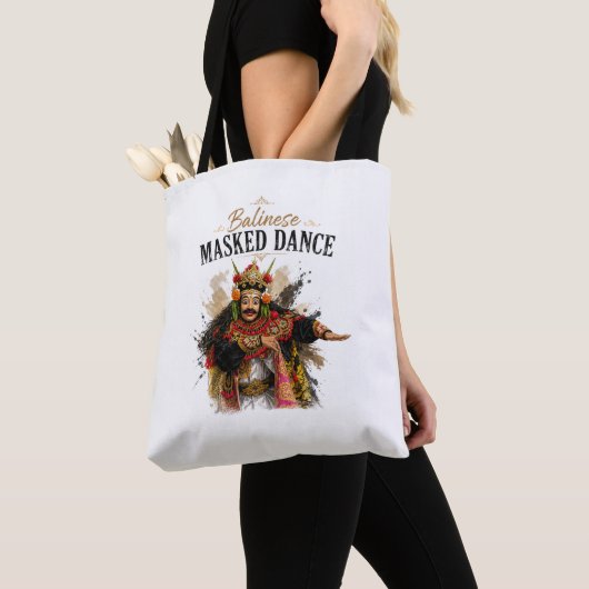 Balinese Masked Dance Tote Bag トートバッグ (クローズアップ)