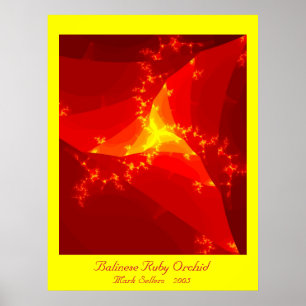 Balinese Ruby Orchid (yellow) ポスター
