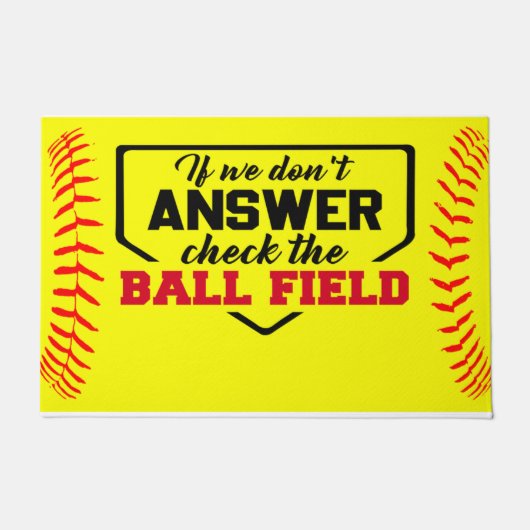 Ballもし Fieldには答えませんおもしろい。 ドアマット (正面)