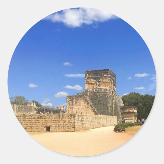 Ball Court、素晴らしChichen Itza、Mexicoスタンプ ラウンドシール (正面)