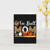 Ball cute mom leopard costume baseball mother's da カード (黄色い花)