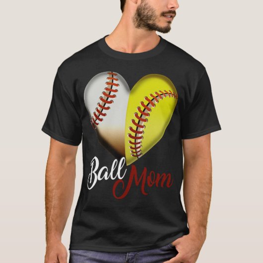 Ball Momおもしろいハートデザインギフトfor Usa babe Tシャツ (正面)