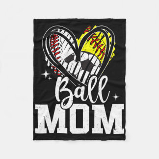 Ball Mom Baseball Softball Soccer Mom  フリースブランケット