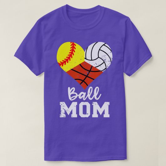 Ball Mom Funny Softball Volleyball Basketball Mom  Tシャツ (デザイン正面)